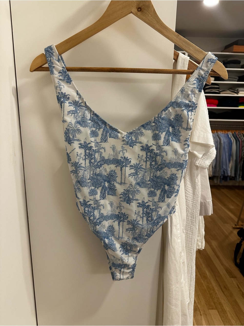 Blue Toile One-Piece Swimsuit - Classic
